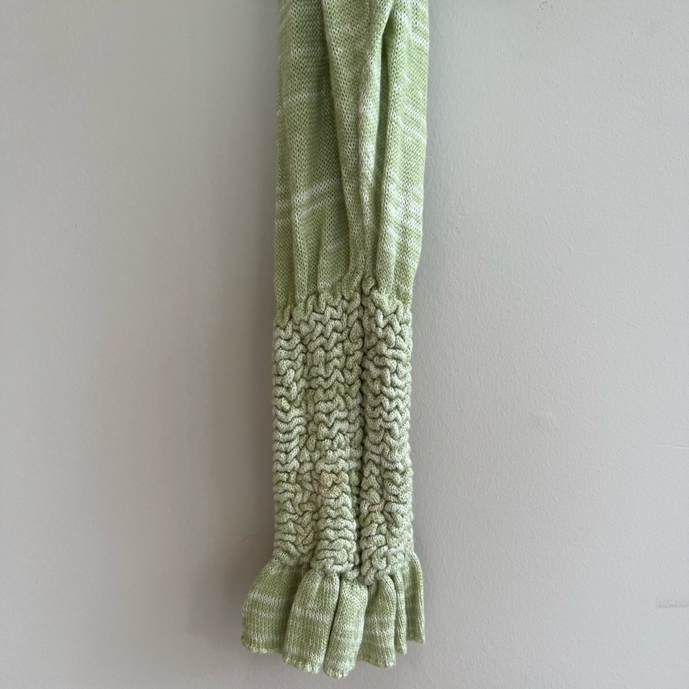 Free People Free Spirit Smocked Knit Peplum Sweater Crop Top, Seafoam Green, S - Picture 5 of 12